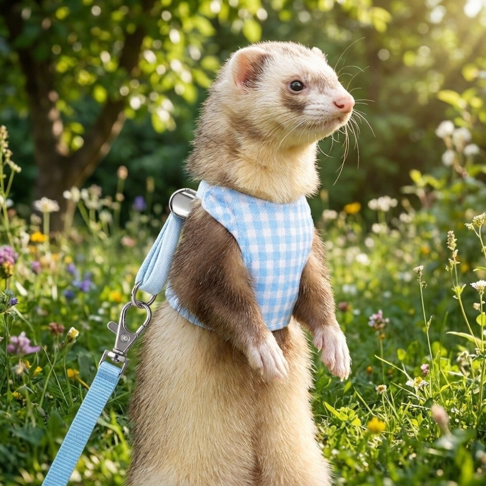 Plaid Ferret Escape-Proof Harn - D Ring Strap ulasan dan harga