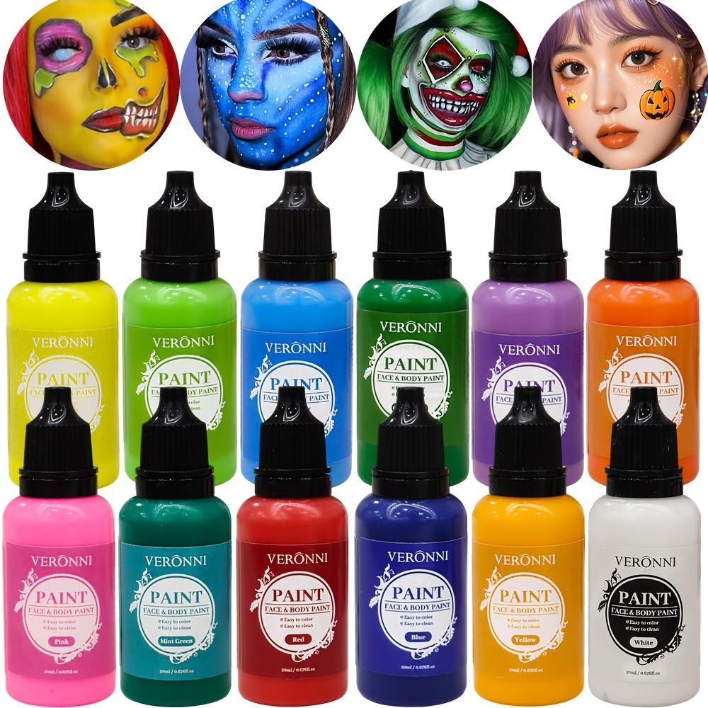 2 Bottles Black & White Face P - Cosplay Prop Paint ulasan dan harga
